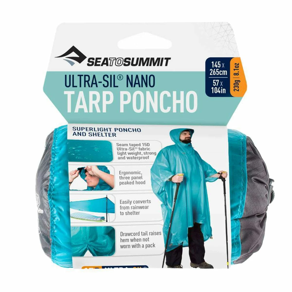Sea To Summit Ultra-Sil Nano Tarp Poncho 5 Sea To Summit Ultra-Sil Nano Tarp Poncho - Billede 3
