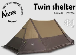 Luxe Outdoor Twin Shelter With Stove Jack 4p Tent -Sports-Outdoor Camping Shop Twinshelter backpackinglightse front1