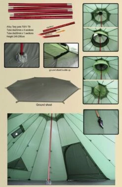 Luxe Outdoor Megahorn XL Shelter (8 Person Tent) -Sports-Outdoor Camping Shop tipi luxe outdoor megahorn xl 04